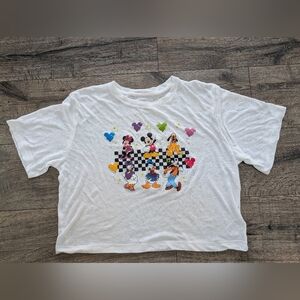Disney World Medium Crop Top Custom Shirt Disneyland Mickey Minnie Mouse White